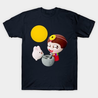 Moon Rabbit Making Rice Cake, Songpyeon T-Shirt